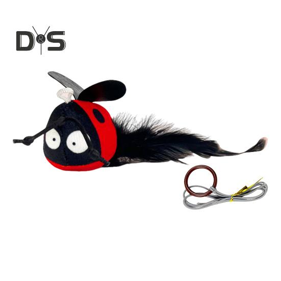 Touch Activated Chirping Insect Cat Toy Hanging Soft Plush Bee Dragonfly with Realistic Sound Interactive Cat Kicker Catnip Toy for Indoor Cats