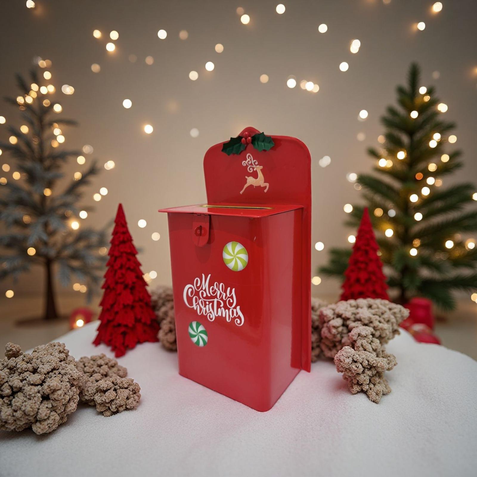 

Рождественский кованый железный рождественский почтовый ящик, рождественская мебель и садовые украшения One Size