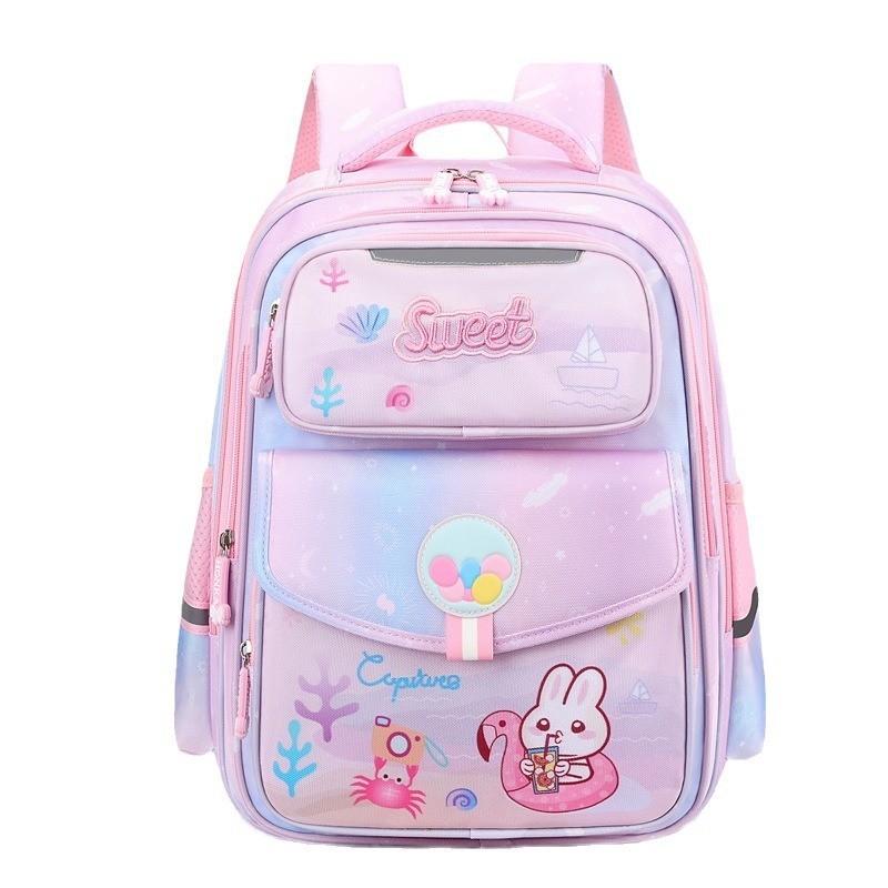 Adorable Girls Oxford Cloth School Backpack Lightweight With Cute Cartoon Design