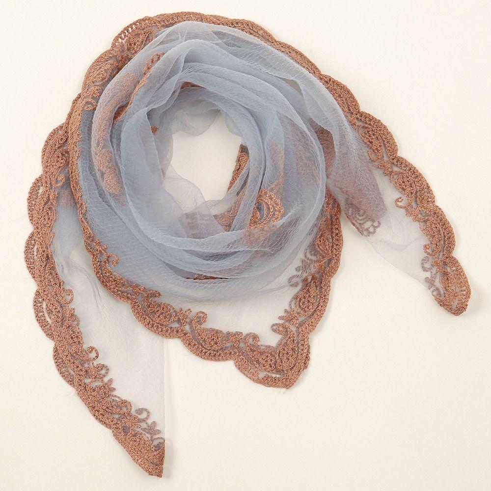 Square Lace Scarf Hollow Out Hair Scarf Headband Elegant Lace Handkerchiefs  Women