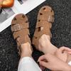 Niche Design Roman Sandals 2025 Summer New Retro Square Buckle Half Slippers Hollow Breathable Pig Cage Sandals