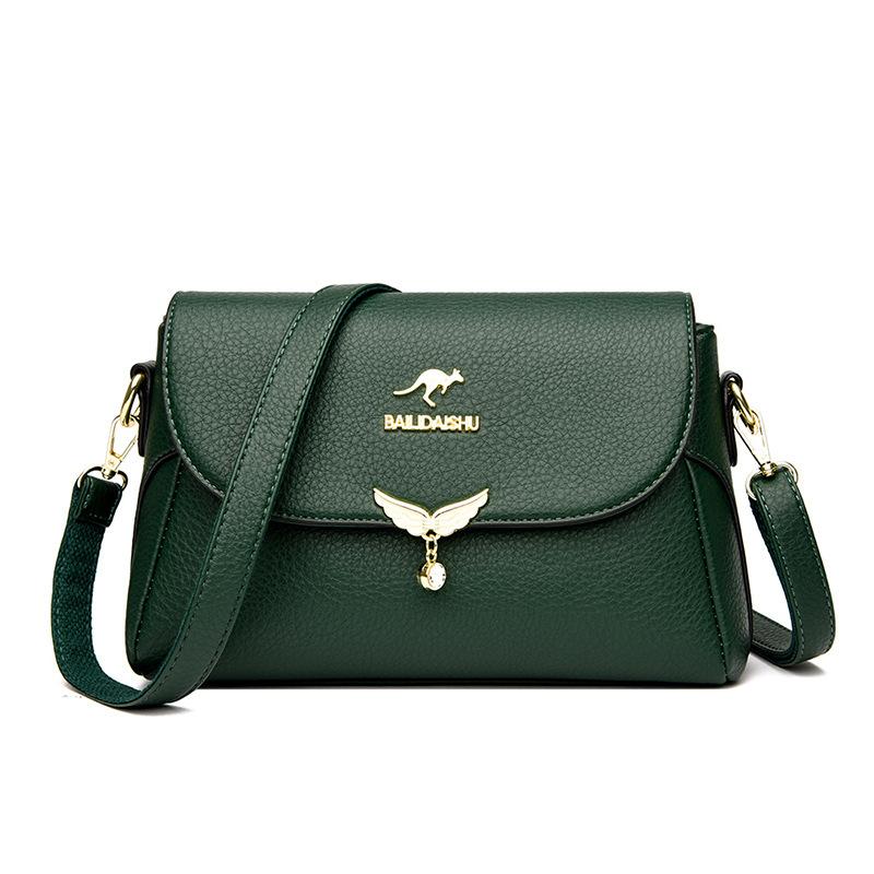 New Shoulder Bag Fashionable Crossbody Bag Women's Soft Leather Bag Middle-aged Mother Bag Versatile Square Bag