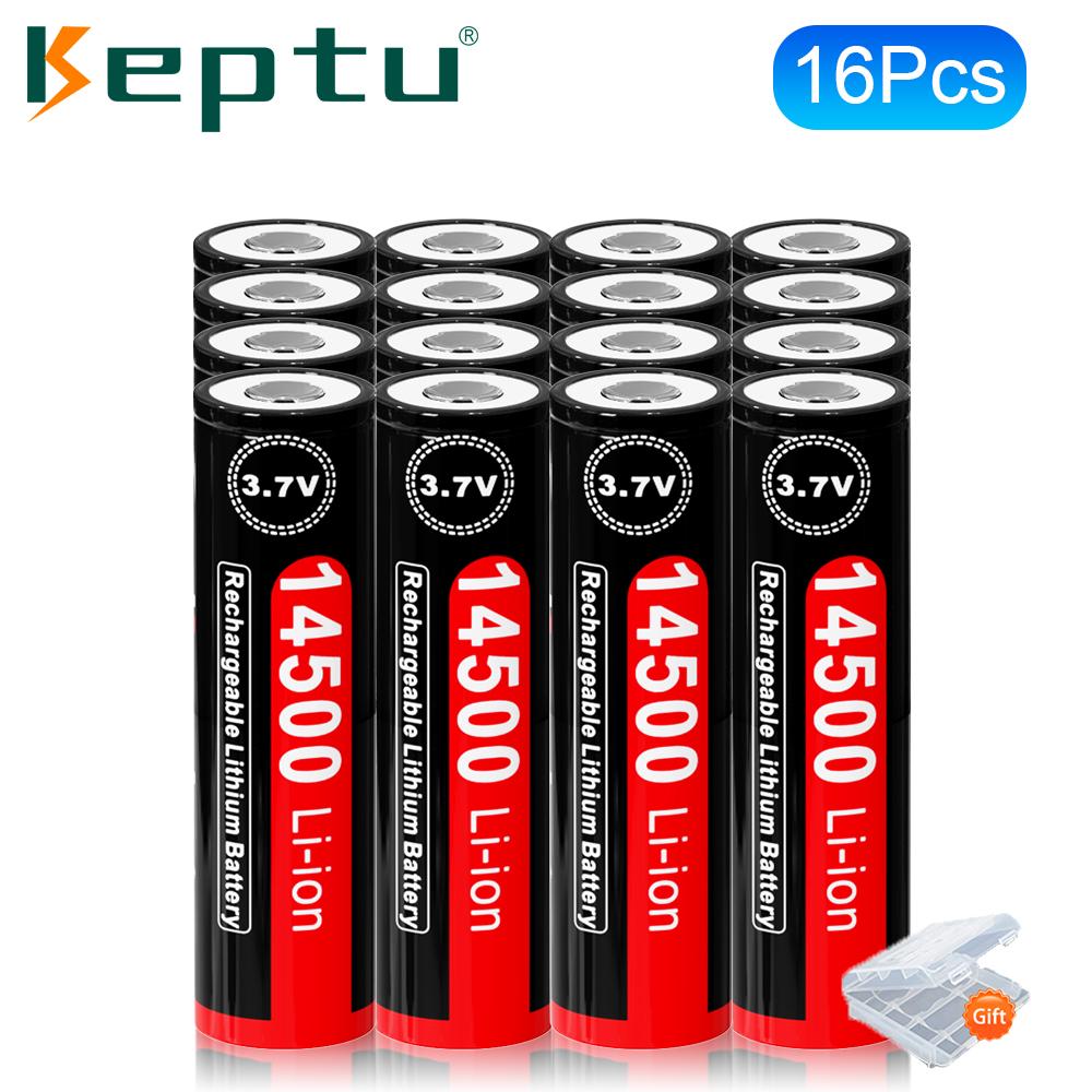 KEPTU 14500 850mAh 3.7V Li-ion Rechargeable Batteries AA Battery Lithium Cell for Led Flashlight Headlamps Torch Mouse