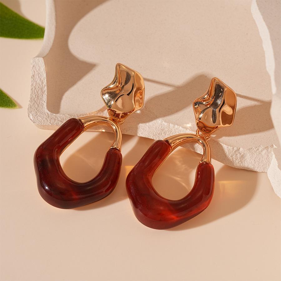 Плиссированные смоляные неправильные серебряные серьги-гвоздики винтажные геометрические серьги