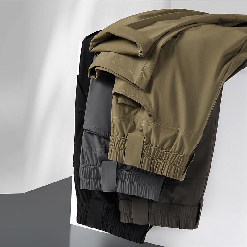 DIBINZE Men's Plus Size Breathable Straight-Leg Stretch Cargo Pants