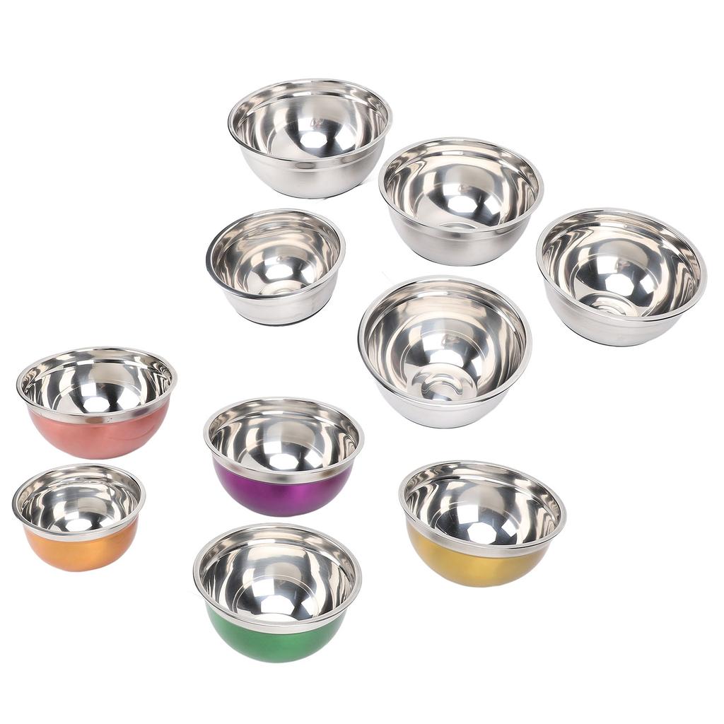 5 Pieces Stainless Steel Bowls with Lids Multipurpose Baking and Mixing Bowl Set for Vegetable Fruit