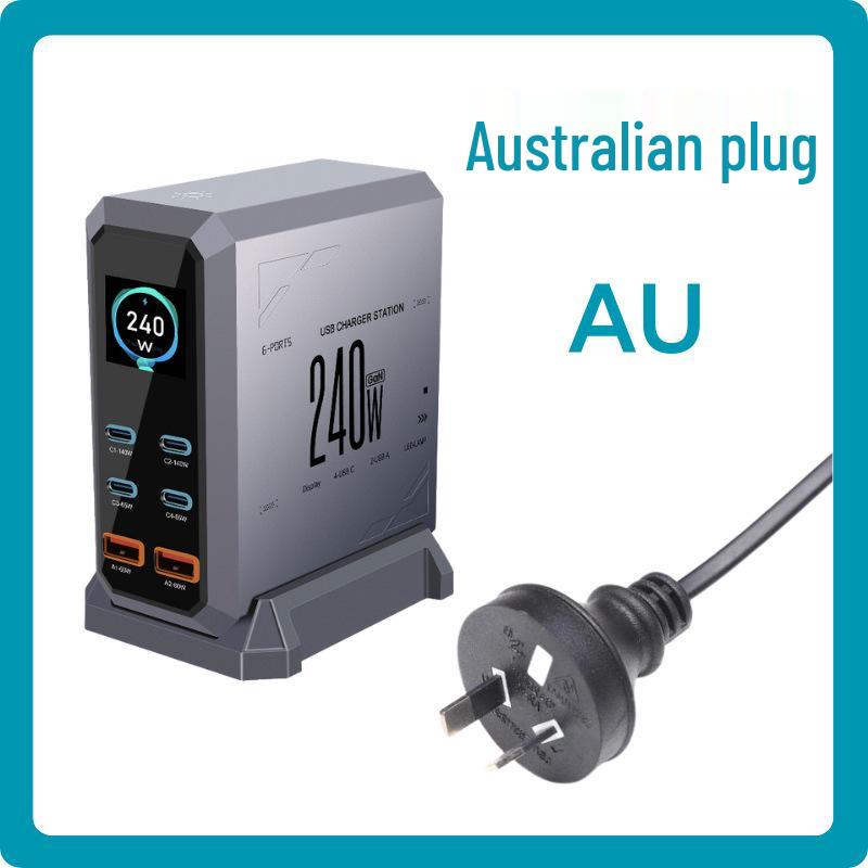 

240W GaN Multi-Port USB Fast Charger with Dynamic Display