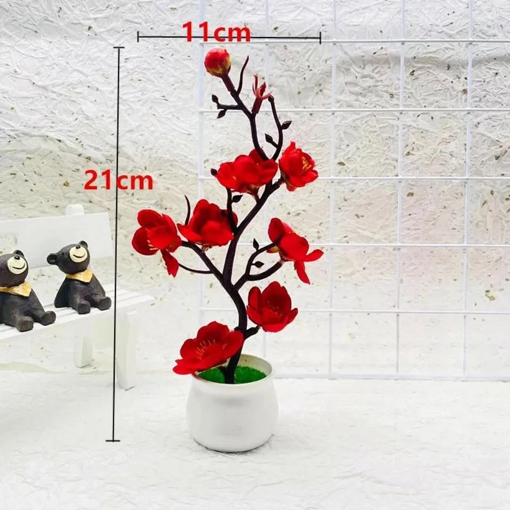 1PC New Artificial Plants Bonsai Small Tree Simulation Pot Plants Fake Flowers Table Potted Ornaments Home Mother's Day