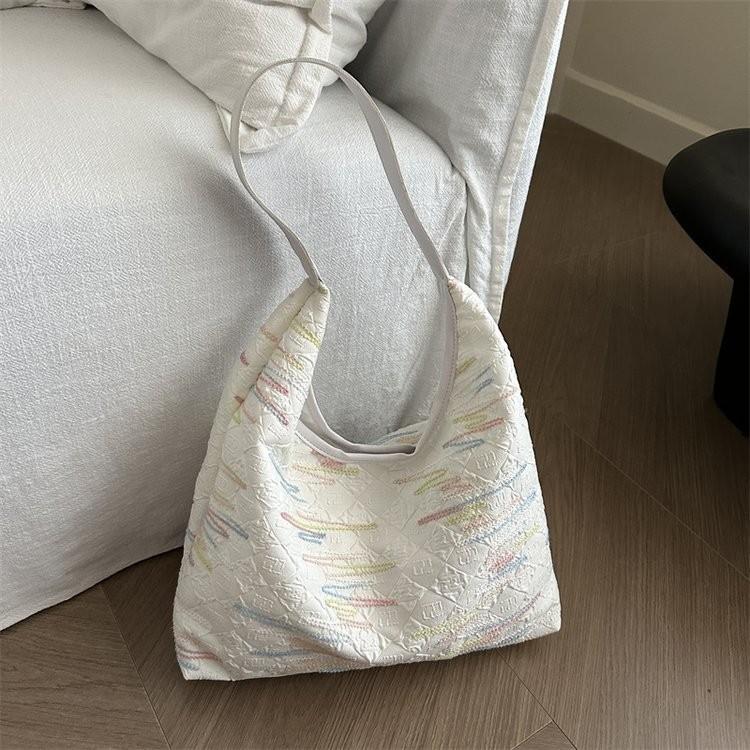 Schicke Bunte Gestreifte Canvas Umhängetasche Für Damen Perfekt Für Den Alltags-Look