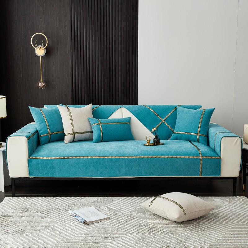 Vier Jahreszeiten Chenille Weizenähre Rutschfester Sofakissenbezug