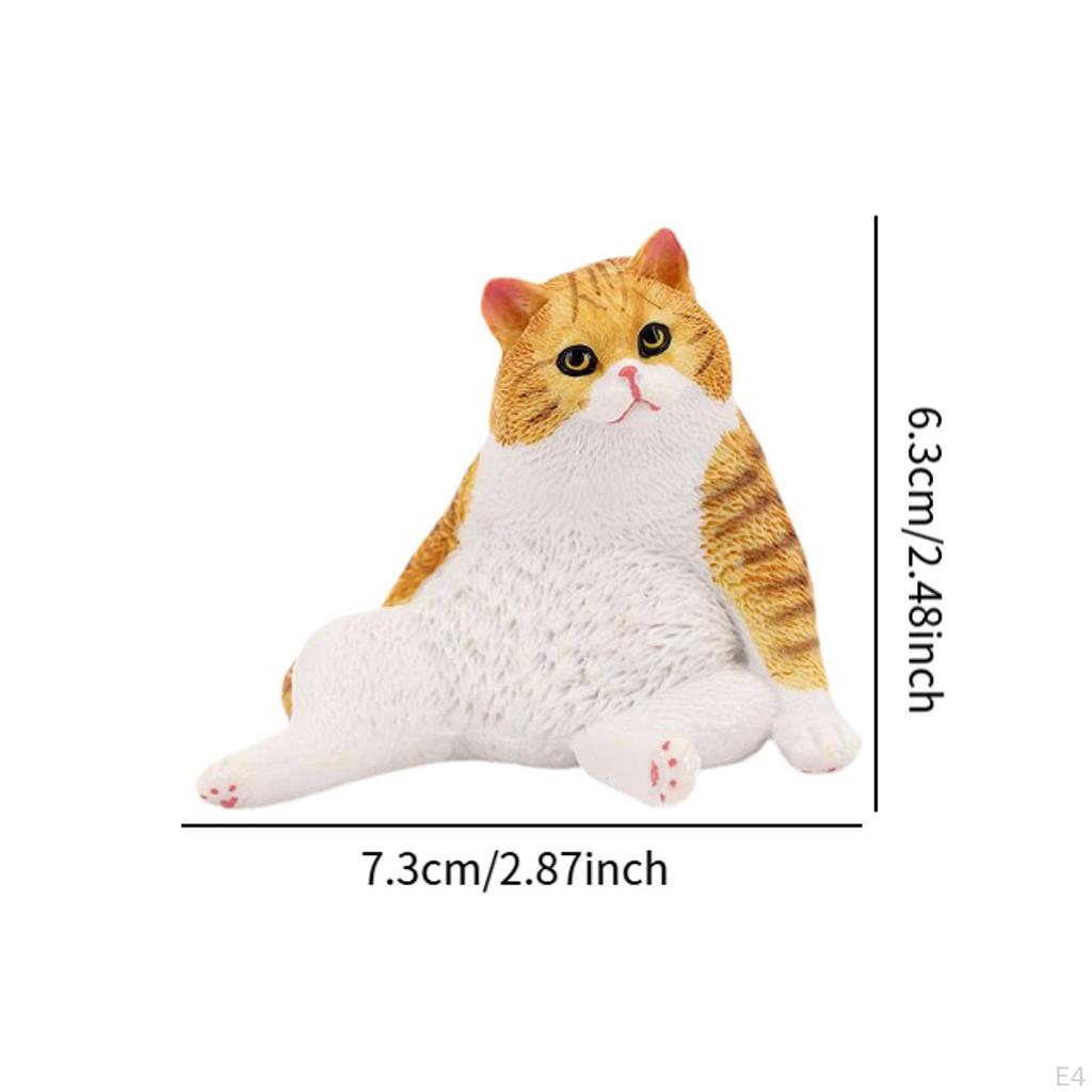 Cat Figurine Animal Toy Lifelike Sculpture Cake Topper Figure Simulation Kitten for Easter