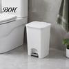 White And Gray Trash Can Pedal Can, with Dual-mode Lid, Easy Access Garbage Household Foot Operated Bin Odor-proof Slim Solid Color Waste Basket, for