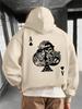 Men's Autumn/Winter Letter Print Hooded Fleece Pullover - Street Style, Fashionable and Versatile, Suitable for Any Occasion.