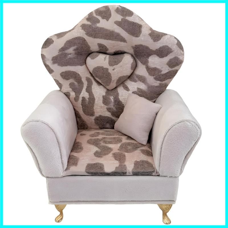 Leopard Print Velvets Sofa Shaped Jewelry Box Beautiful Jewelry Case Jewelry Storage Organizers for Fashionable Jewelry Storage