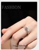 Women's S925 Sterling Silver Zircon Fashion Ring with Cross-border Design