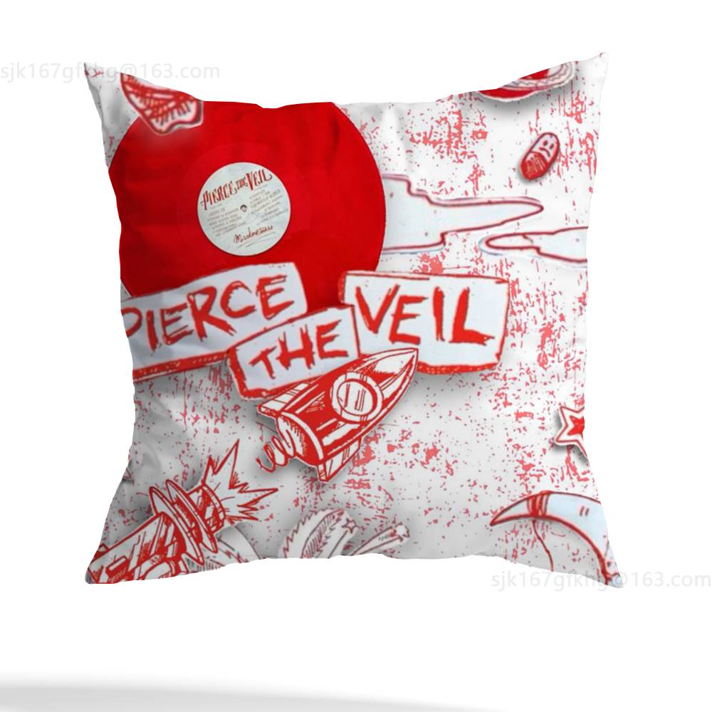 P-Pierce The Veil Музыкальная наволочка Диван Гостиная Спальня Изголовье Спинка Подушка Квадратная подушка Время для сна 12x12Inch