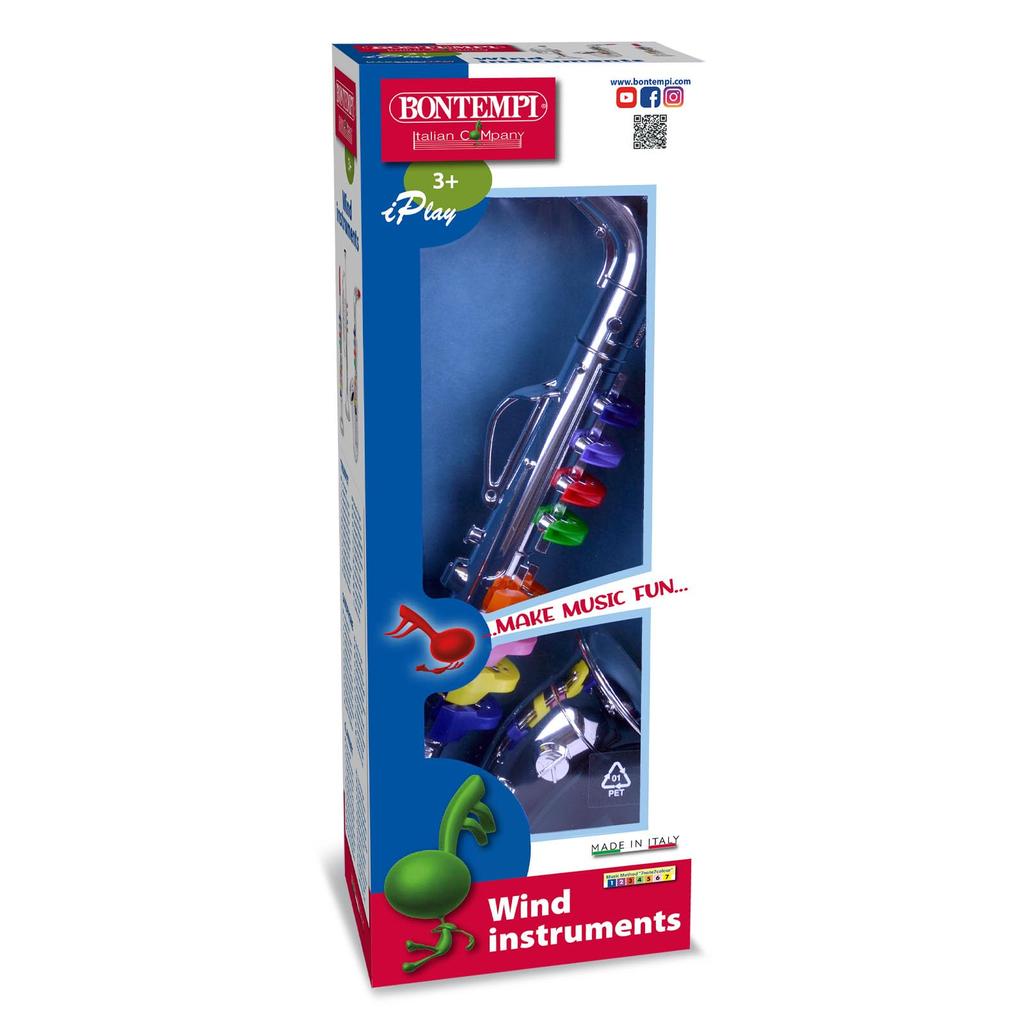 BONTEMPI Alto 8 für Mädchen und Alter und Perfekt für Vorschule und Grundschuleintritt Geburtstags- und Weihnachtsgeschenke Saxophon, Silber, Tasten,