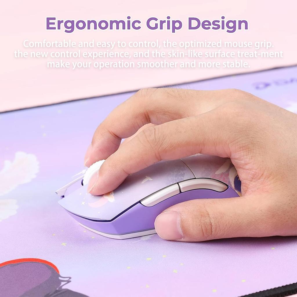 DAREU Gaming Mouse Wireless Wireless USB Connectable Ultra Light 85g Ergonomic Cute 12000DPI Charging Dock Included Programmable EM901X Year