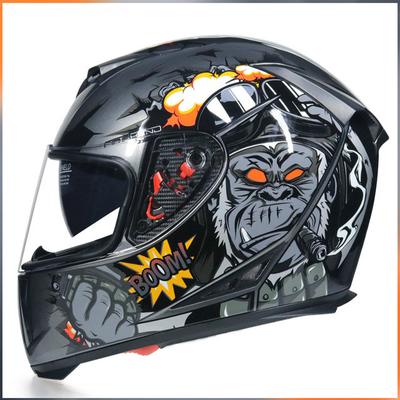 Male Winter Motorcycle Electric Car Double Lens Anti-fog Full Face Helmet