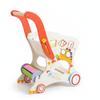 Wooden Infant Pusher Cart Cutout Openings Push Stacking Rings Play for Young