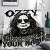 1PC Custom Name Ozzy Osbourne Patterned Flannel Blanket Suitable For All Seasons for Home Decor Warmth and Comfort Gifts Holiday Present_lx