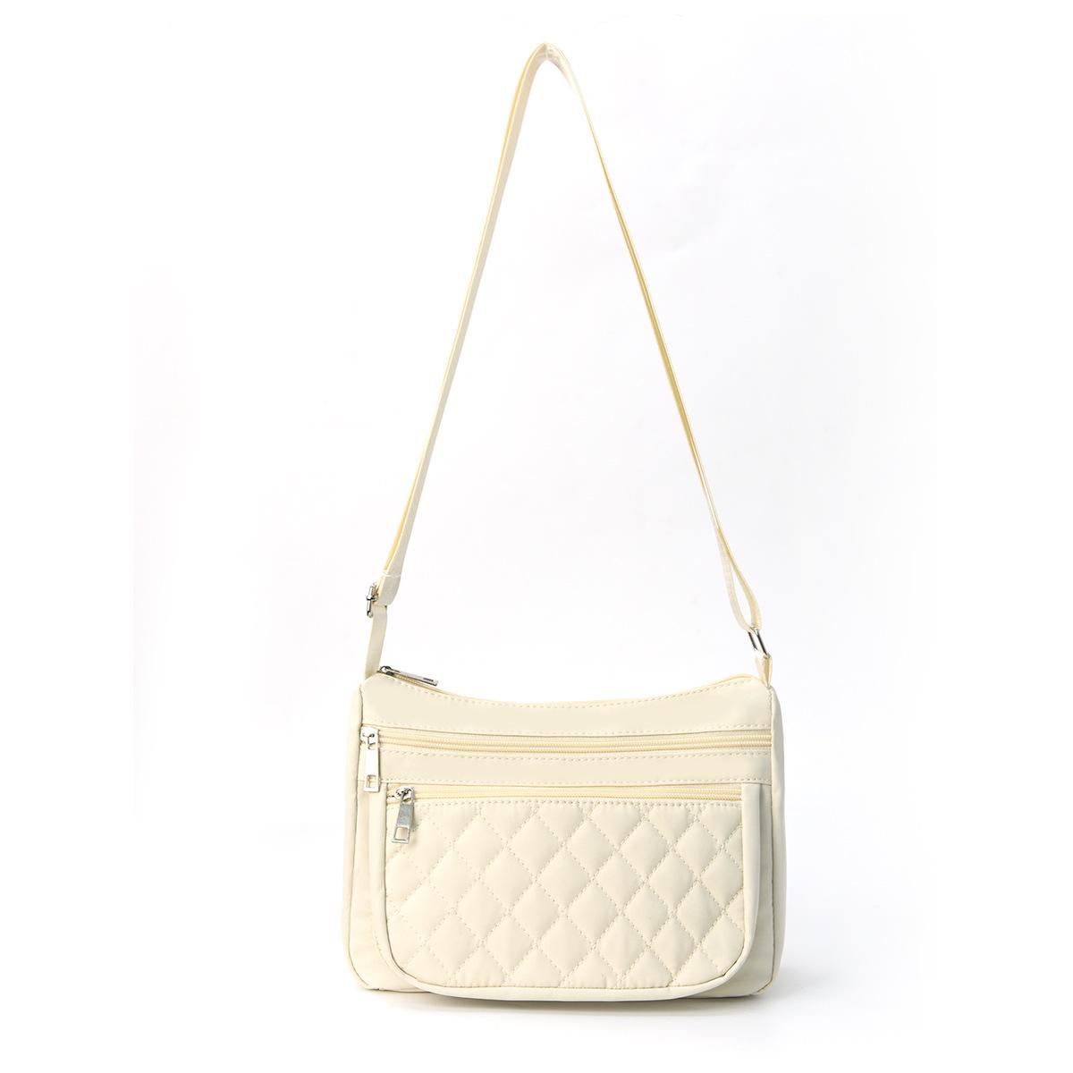 

Женская сумка кроссбоди Feihong с ромбовидным узором - Большая вышитая наплечная сумка-рюкзак бежевый