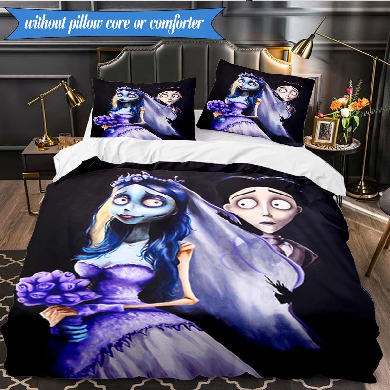 Gotische Leichenschönheit In Bloom 3-teiliges K-Pop Musikgruppen-Bettwäscheset, Ideal für Schlafzimmer, Wohnheim, Inklusive Bettbezug und 2 Kissenbezügen, Fan-Geschenke