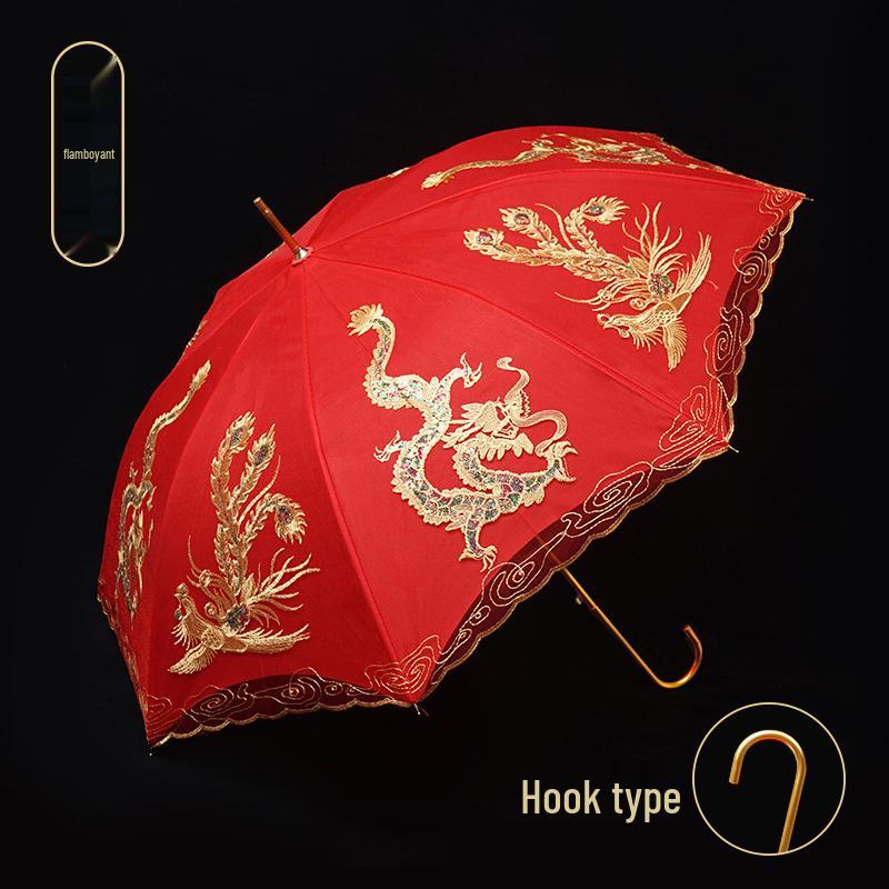 Chinese-Style Red Wedding Umbrella for Brides – A Traditional Dowry and Celebration Accessory