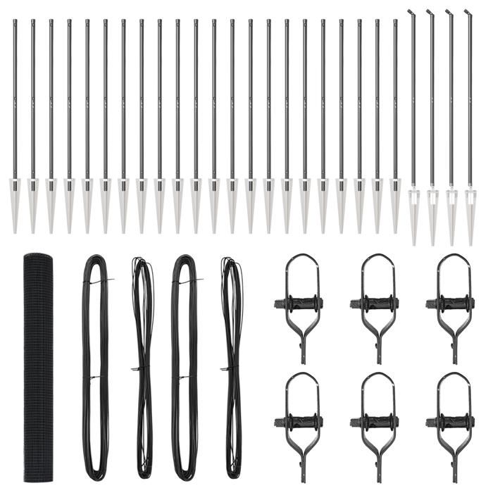 VidaXL Clôture en fil soudé avec 13 pieux en pointe Gris 1,2x50 m Acier 3352238