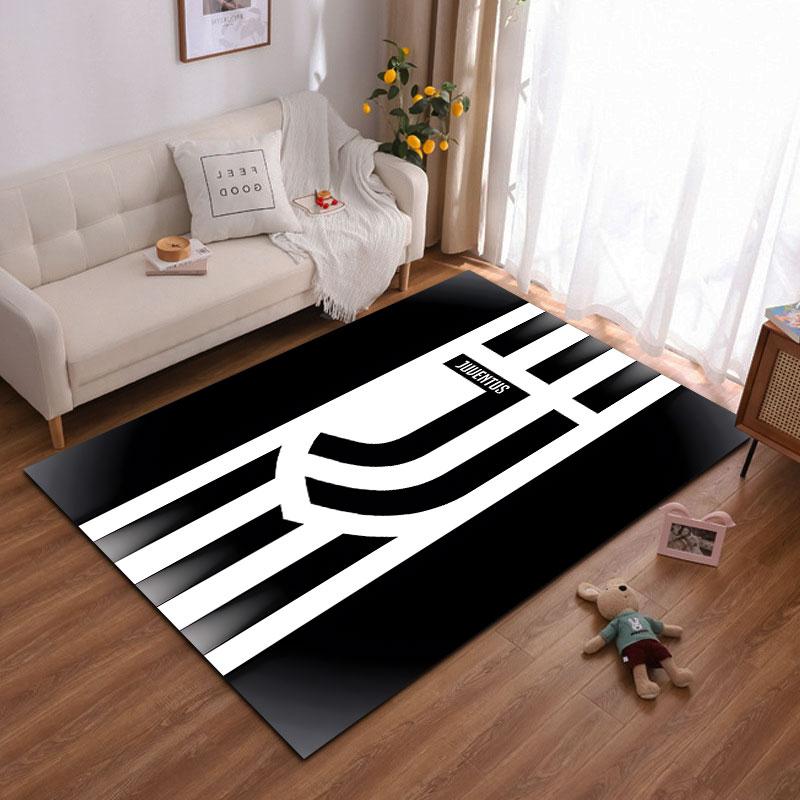 Juventus Logo Black-White Carpet suitable as a non-slip mat for the living room or bedroom sofa