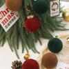 12 Pcs Velvet Christmas Balls Flocked Christmas Tree Ball Hanging Ornaments, Christmas Velvet Balls, Plastic Xmas Balls Ornament