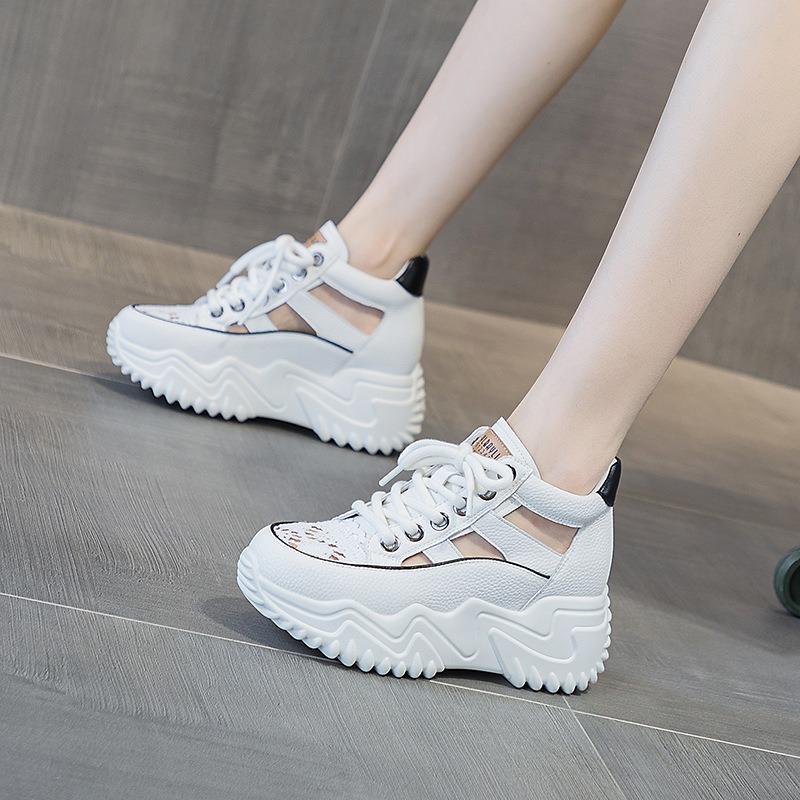 Leather Daddy Shoes Women's Summer Casual Retro Inner Elevation Shoes Platform Sandals