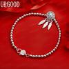 925 Sterling Silver Fashion Side Chain Beautiful Bracelet Gift Jewelry