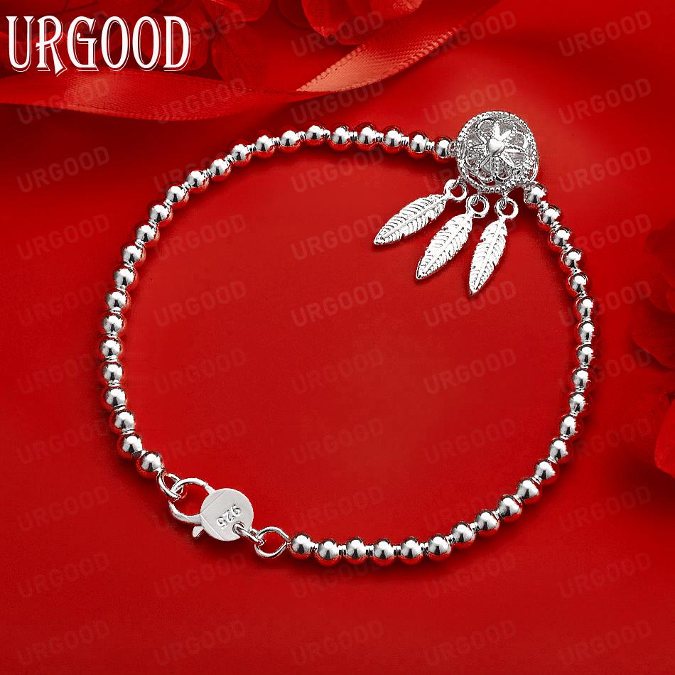 925 Sterling Silver Fashion Side Chain Beautiful Bracelet Gift Jewelry 20CM