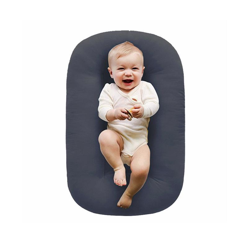 Baby Bassinet Bed Portable Womb Shaped Mattress Removable Washable Cover Infant Sleep Nest Hypoallergenic Microfiber Padding Compact Travel Cot