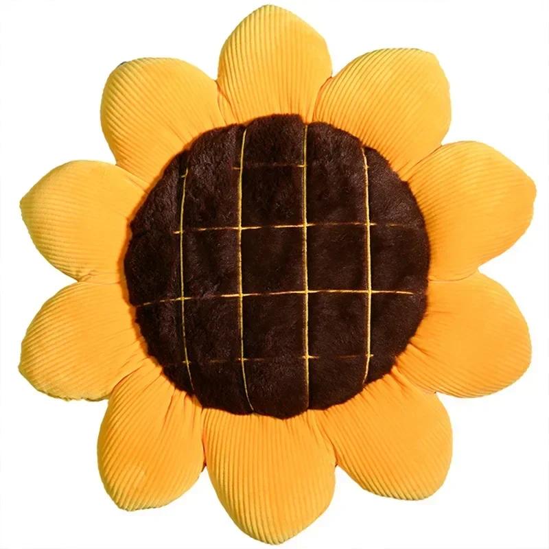 

Nice Stuffed Sunflower Plush Plant Seat Cushion Flowers Decor Pillow Props For Sofa Chair Indoor Floor Girls Gift 38x38CM