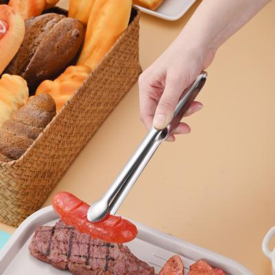 Pinzas para Alimentos de Acero Inoxidable para Buffet Barbacoa Mango Largo Pinzas Antideslizantes para Alimentos a Prueba de Óxido Aptas para Lavavajillas Utensilios de Cocina para Mariscos Pan Verduras