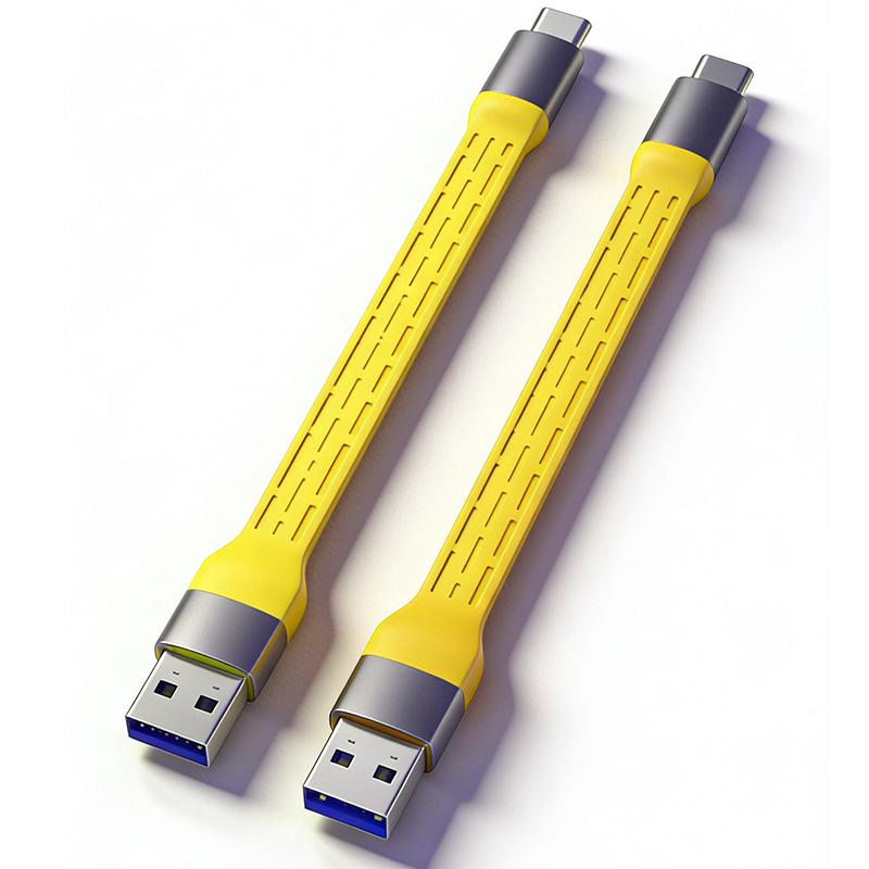15Cm Handy Type C Cable Silicone Braid Shielding TPE Shock Resistant 40Gbps High Speed Data Transmission 100W Boost Charging