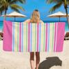 Bright Orange Striped Beach Towel Summer Bold Print Quick Dry Sandproof Absorbent Towel for Beach Travel Vacation