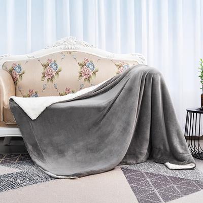 Flannel Blanket Thickened Double Layer Comfortable Touch Blanket Elastic Edge Winter Warm Plush Sofa Throw Blanket