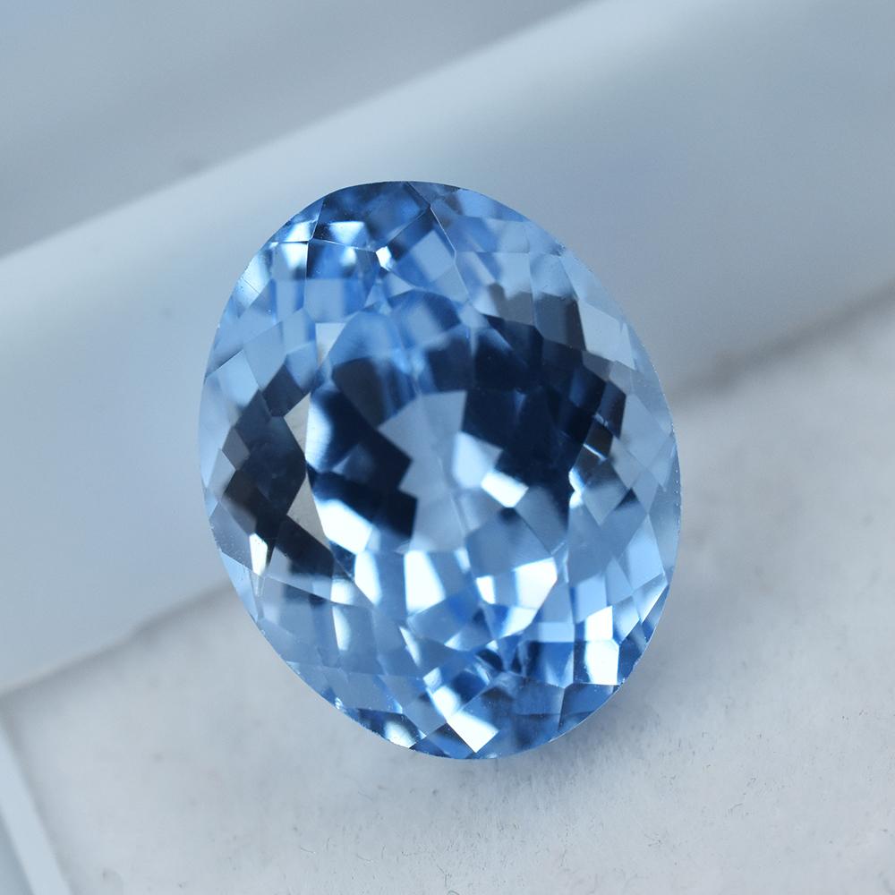Natural Blue Aquamarine Loose Gemstone Brazilian 6.35 Ct Oval Cut for Jewelry Making and Crafts