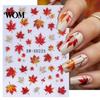 Nail Decoration Supplies Autumn Maple Leaf Stickers, Self-Adhesive Fall Leaves Decals, Theme Stickers Women Embossed Manicure for Home and Salon