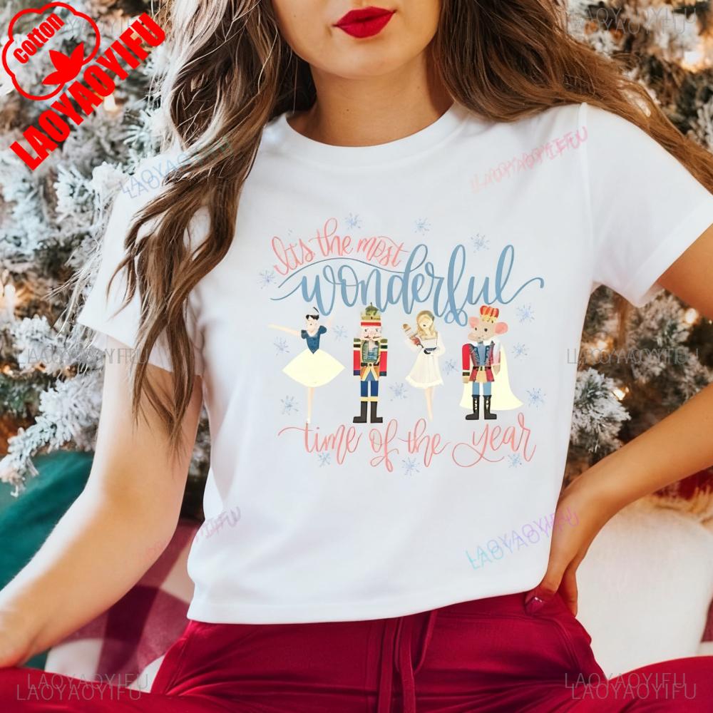 Its The Most Wonderful Time of The Year Christmas Crewneck Tshirt Nutcracker Ballet Shirt Sugar Plum Fairy Tee Women Cotton Tops S