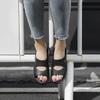 Order A Size Up Women's Slip-On Wedge Sandals Open-Toe Non-Slip Rubber Slippers