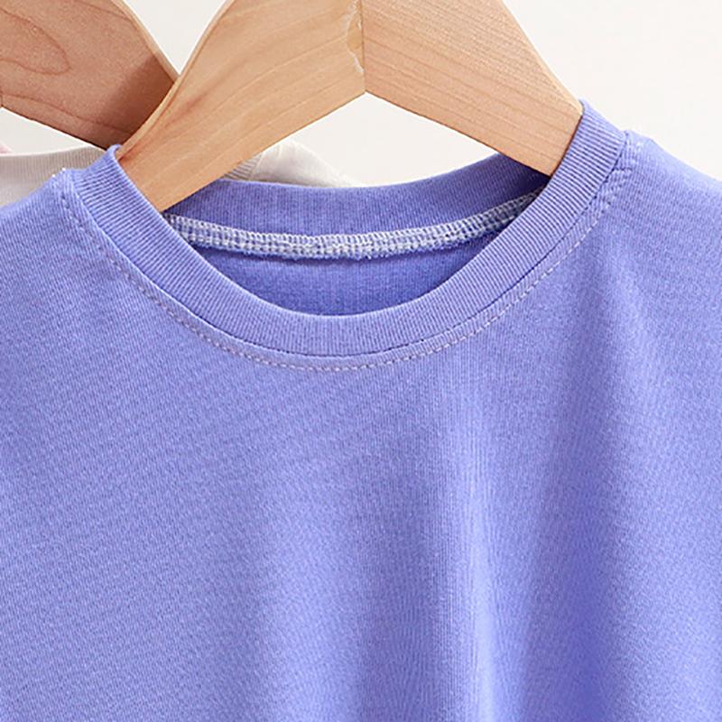 Spedbarnsklær Sommer Baby Gutter Bomullstrykk Kortermet Barn Jenter Pustende Uformelle T-skjorter Mote Jente Topper 1-3Y