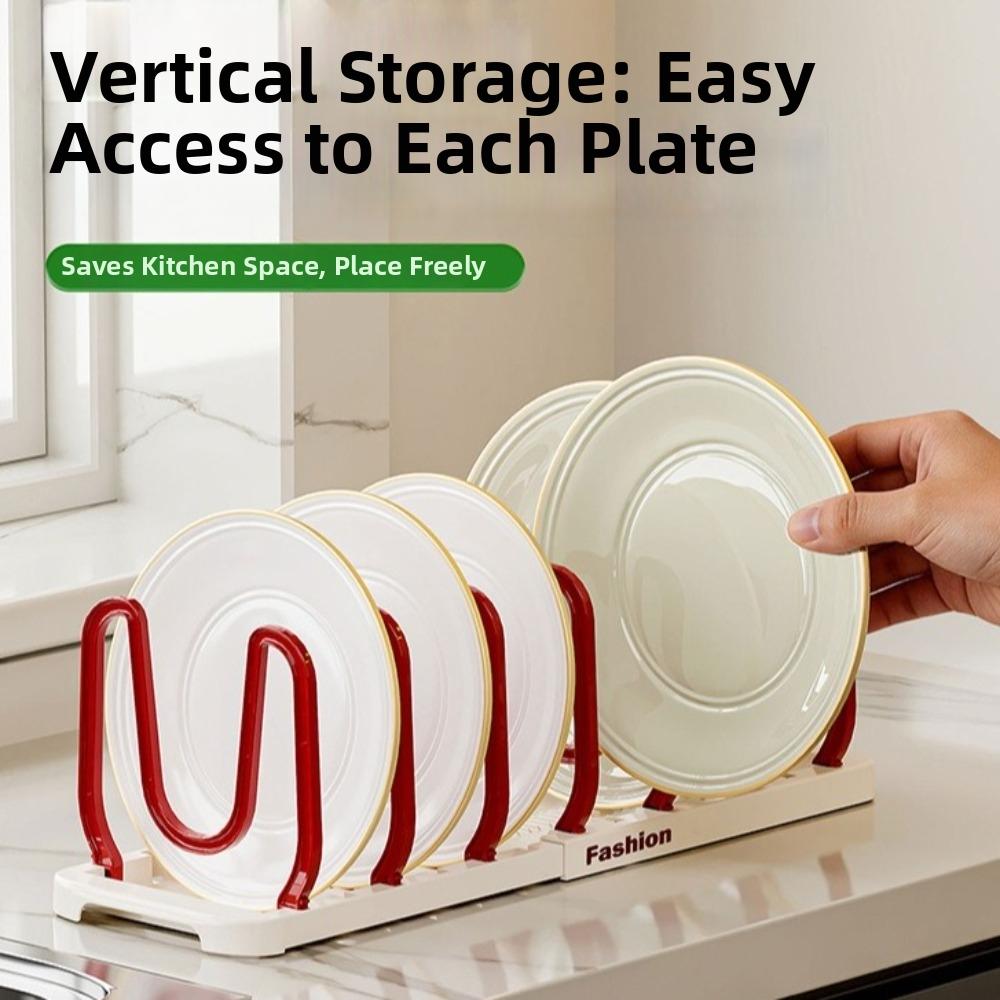 U-shaped Telescopic Dish Drying Rack Adjustable Kitchen Storage Shelf Bowl Rack Dinnerware Storage