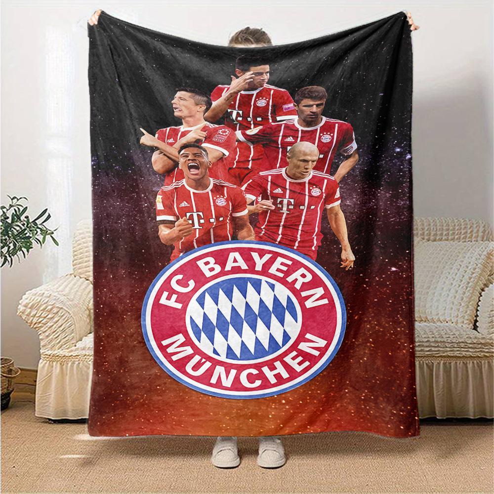 Bayern Munich Team Celebration Blanket Warmthful Decor Perfect for Picnics Sofa Seaside Four Seasons Multipurpose Stylish Decor