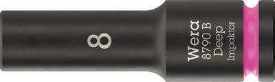 WERA Drive ZYKLOP Deep Impact 63mm Overall 005550 3/8" Socket, 8mm, Length,