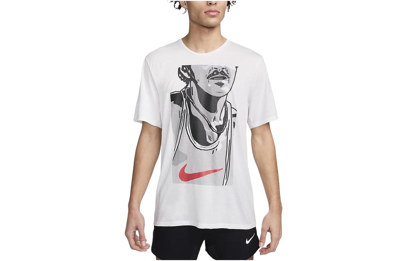 Мужская беговая футболка Nike Dri Fit Rise 365 Белый цвет Горная вершина FN3997-121 XXL