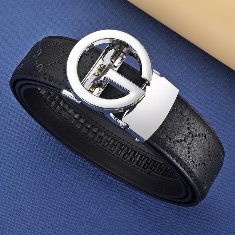 Men Genuine Fashion Leather Belt With Auto Buckle For Office And Casual Outfits